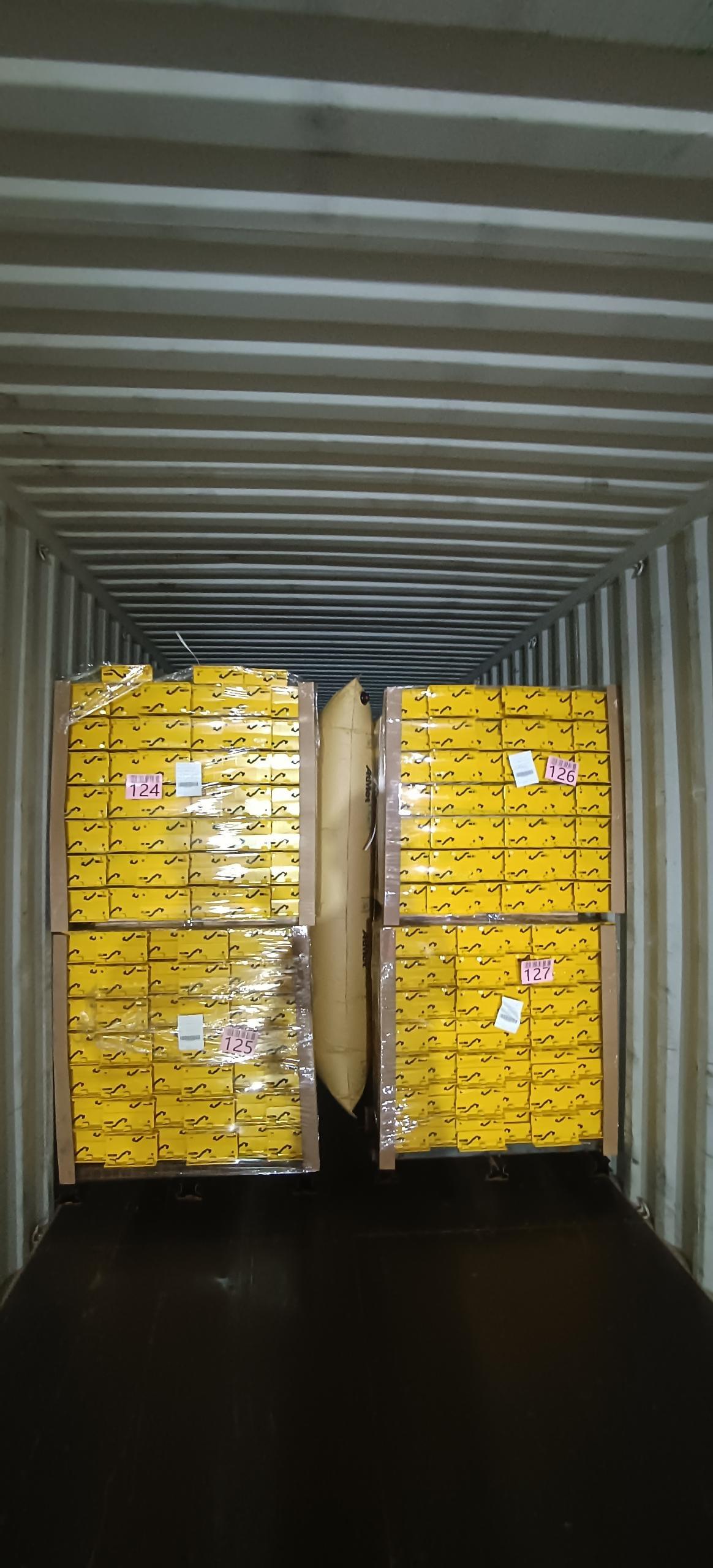 container loaded with pallet rack