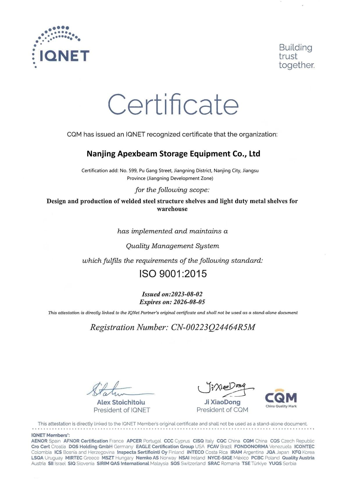 ISO 9001 CERTIFICATE