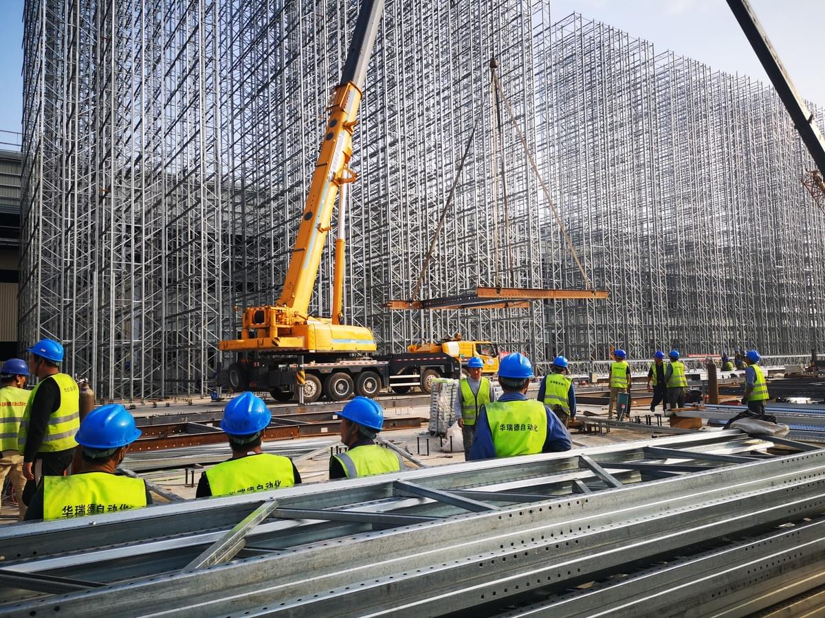 installation of rack supported building warehouse