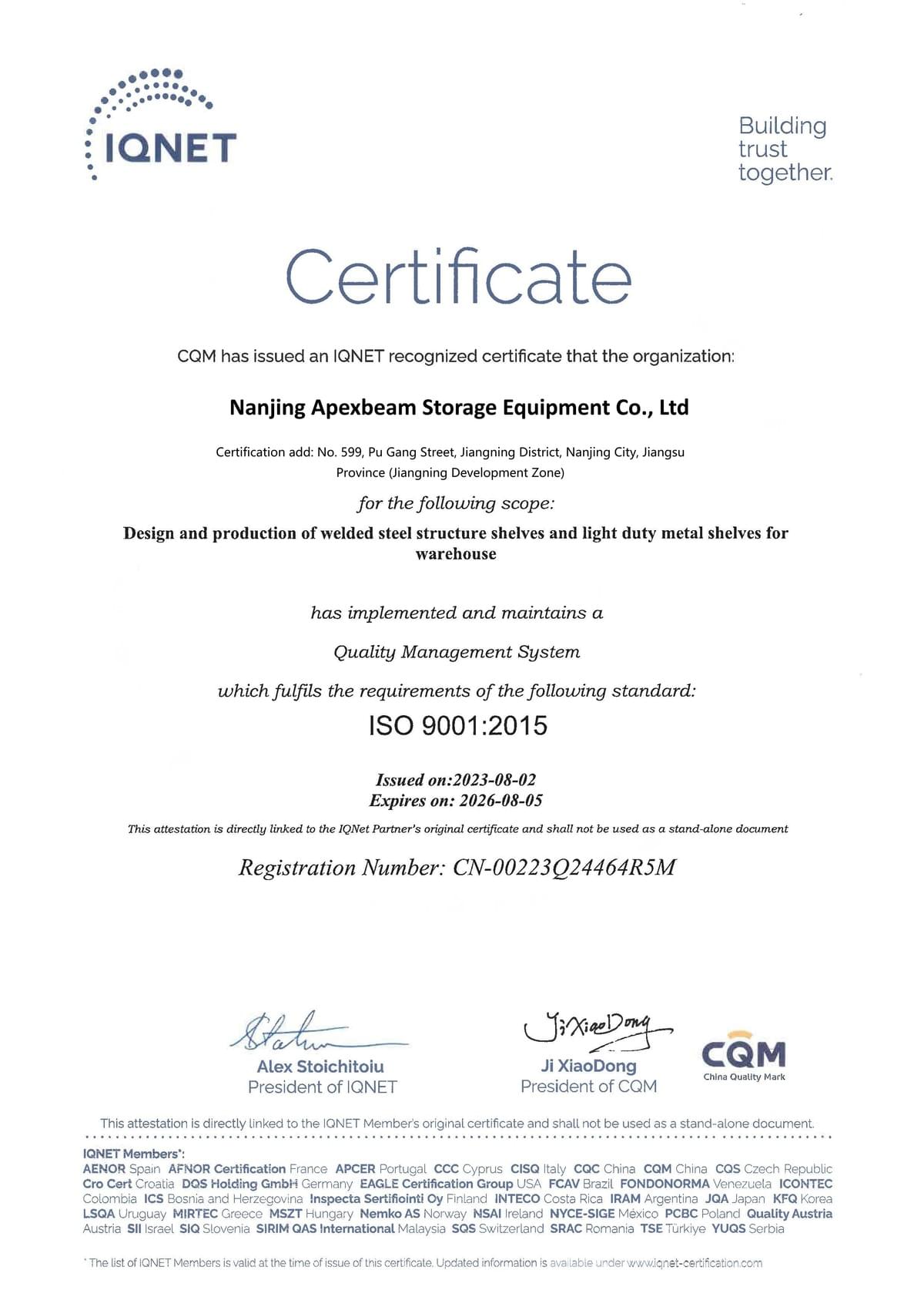 ISO 9001 CERTIFICATE