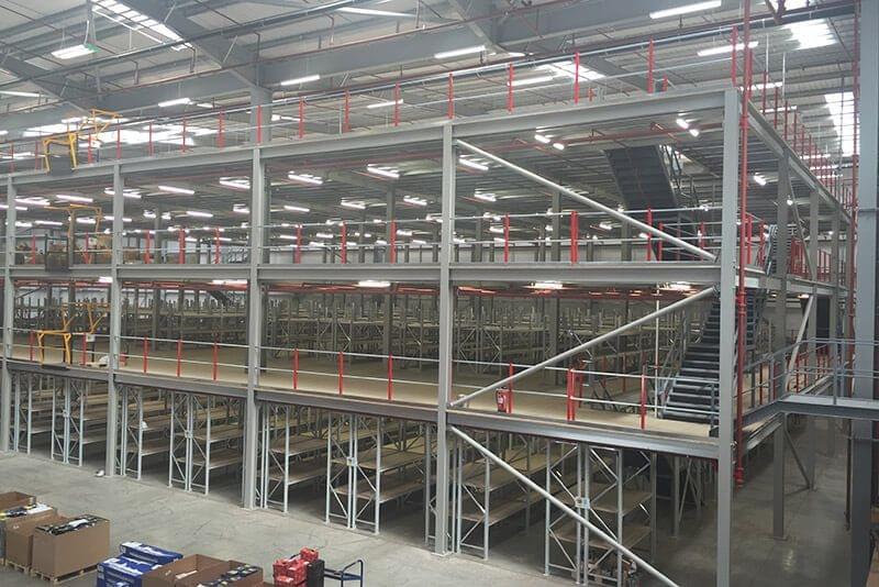 multi-tier mezzanine rack