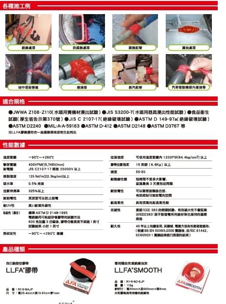 LLFA 自融性有機矽絕緣/修護膠帶