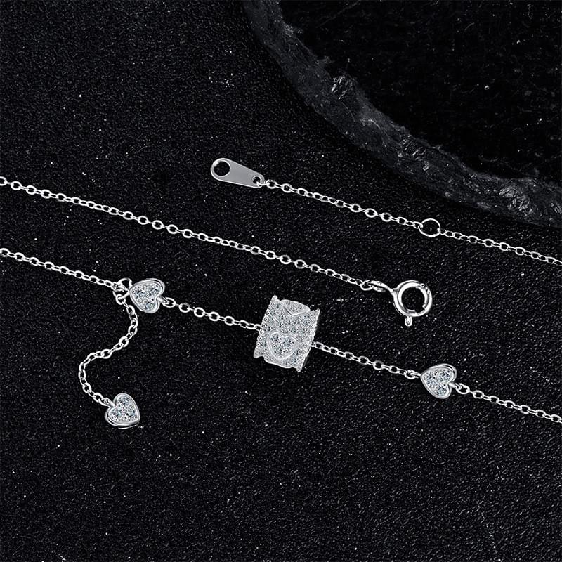 S925 sterling silver necklace love heart moissanite necklace