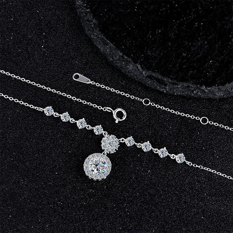 S925 sterling silver necklace Diamond cross pendant necklace moissanite necklace