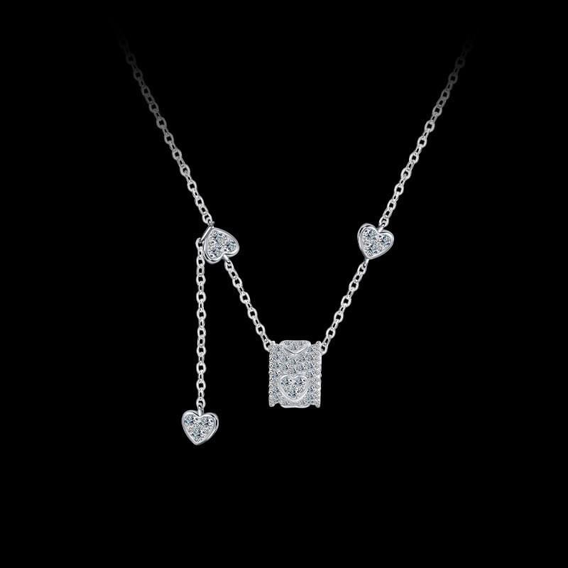 S925 sterling silver necklace love heart moissanite necklace