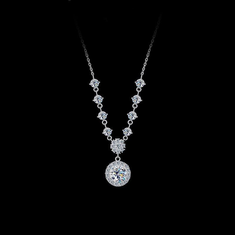 S925 sterling silver necklace Diamond cross pendant necklace moissanite necklace