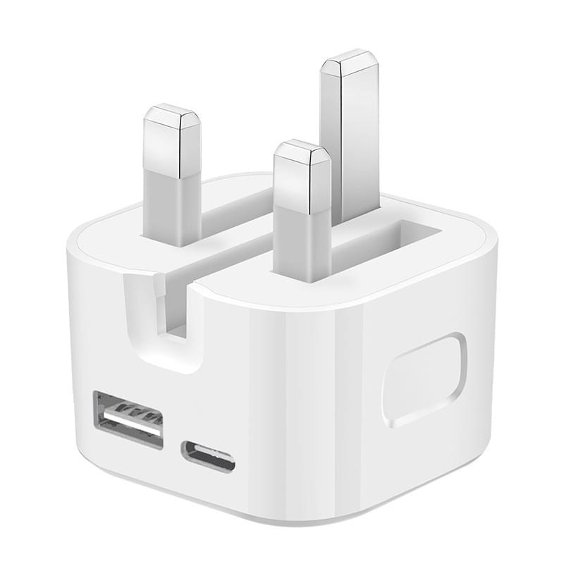 ORO-B1006 20W UK Plug USB C Charger, Dual Port Quick Charge Power Adapter