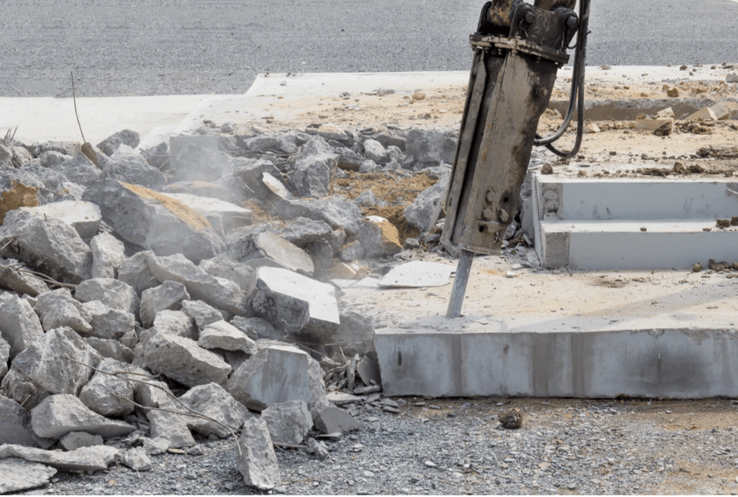 Repair on broken concrete stairs