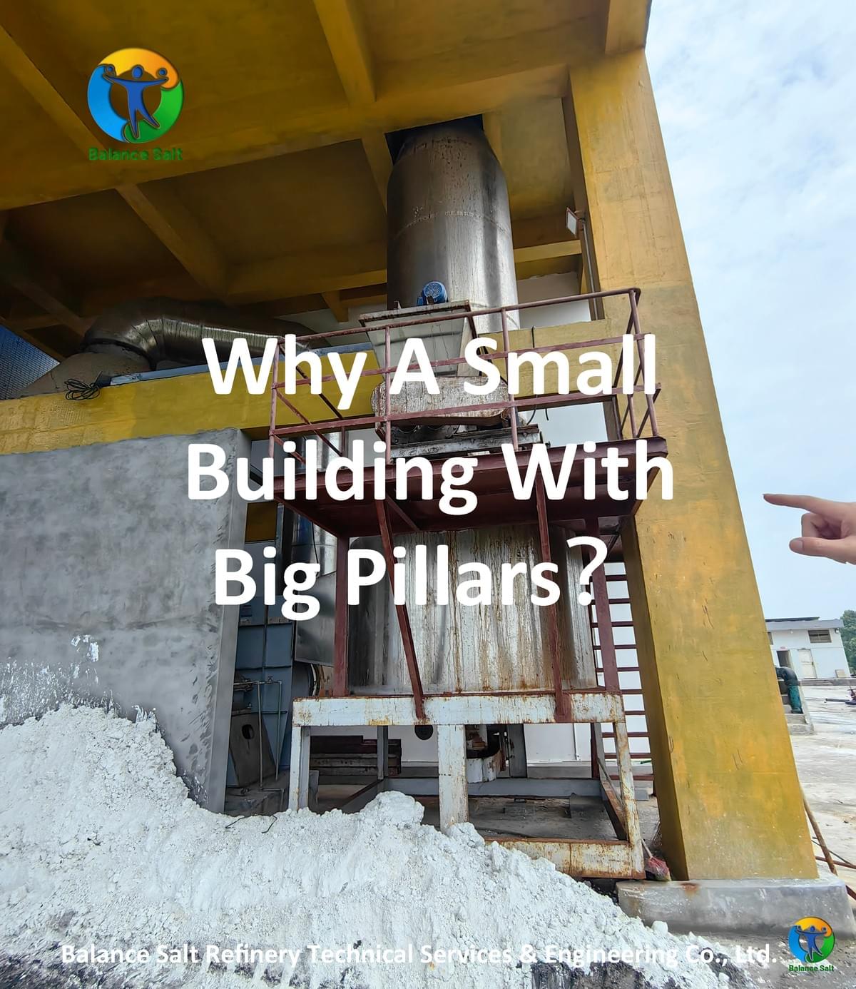 A newly gypsum plant，small building with big pillars