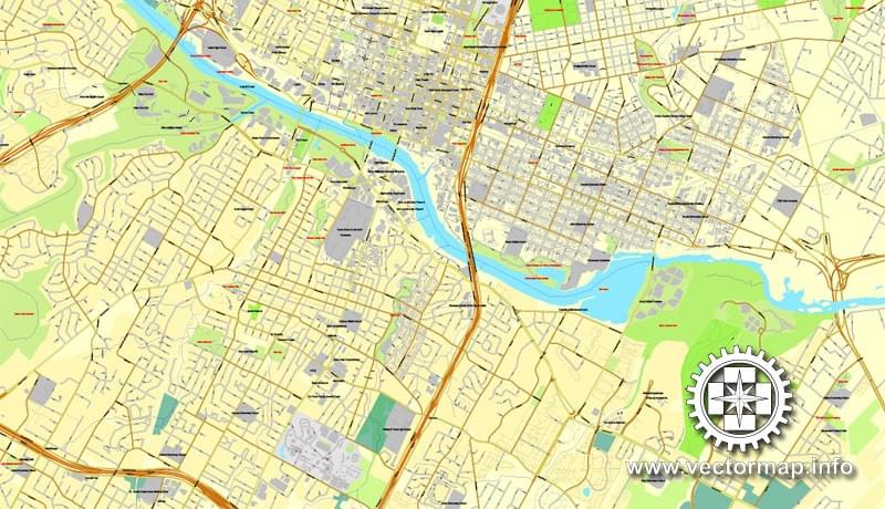 Austin printable maps in PDF