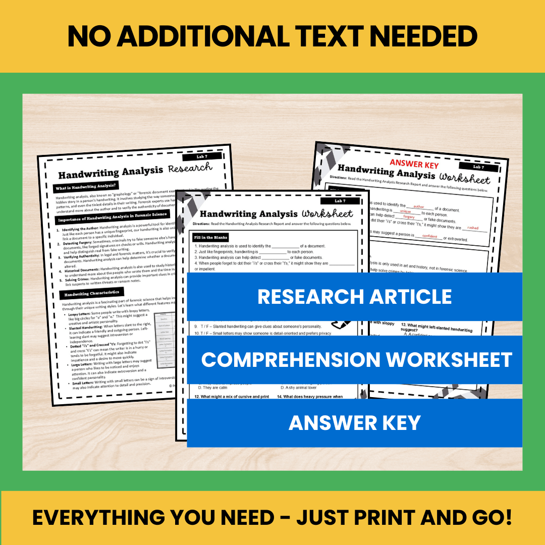 Handwriting Analysis Lab Activity (PDF)