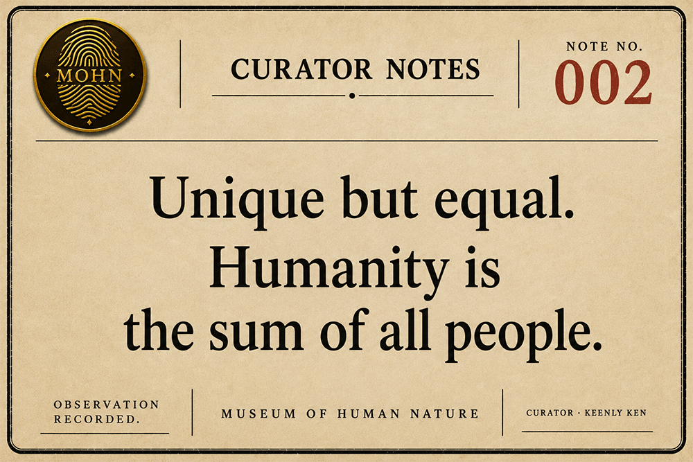 Explore curated collections of paintings, sculptures, and symbols that reflect the depths of human character and emotion. Join us in contemplating the essence of what makes us human. Experience Human Nature Through Art The Museum of Human Nature is a virtual museum dedicated to the observation of human nature through paintings, sculpture, symbolism, and reflection. Create a clean, modern, gallery-style website with a minimalist design, neutral colors, large artwork, and an elegant museum atmosphere that encourages contemplation. Explore curated collections of paintings, sculptures, and symbols that reflect the depths of human character and emotion. Join us in contemplating the essence of what makes us human. Experience Human Nature Through Art The Museum of Human Nature is a virtual museum dedicated to the observation of human nature through paintings, sculpture, symbolism, and reflection. Create a clean, modern, gallery-style website with a minimalist design, neutral colors, large artwork, and an elegant museum atmosphere that encourages contemplation.