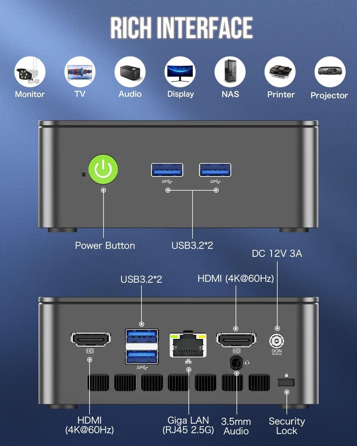 GMKtec NucBox G3 Plus N150 迷你電腦 - 16GB RAM +512 GB / 1 TB SSD + Win 11 Pro