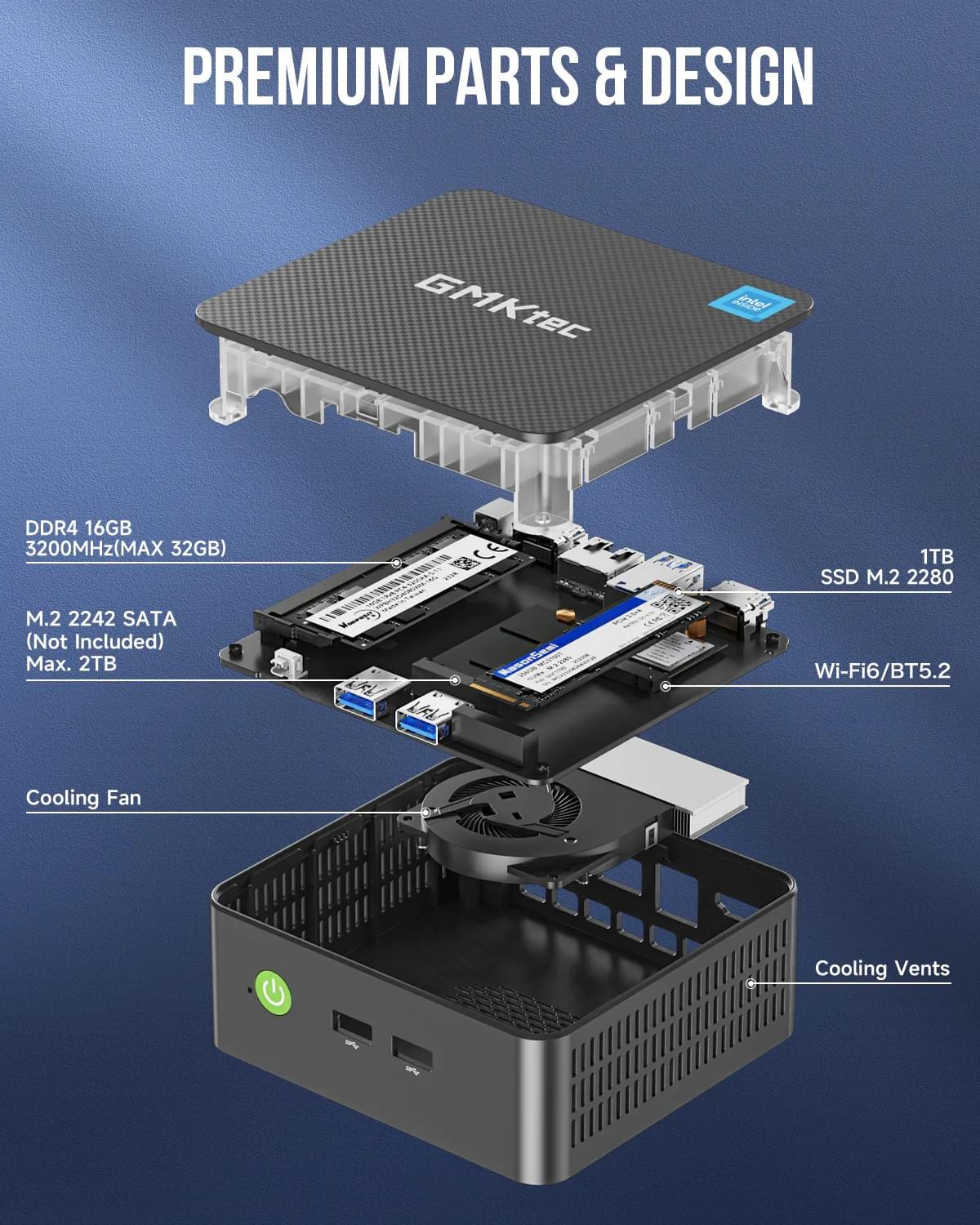 GMKtec NucBox G3 Plus N150 迷你電腦 - 16GB RAM +512 GB / 1 TB SSD + Win 11 Pro