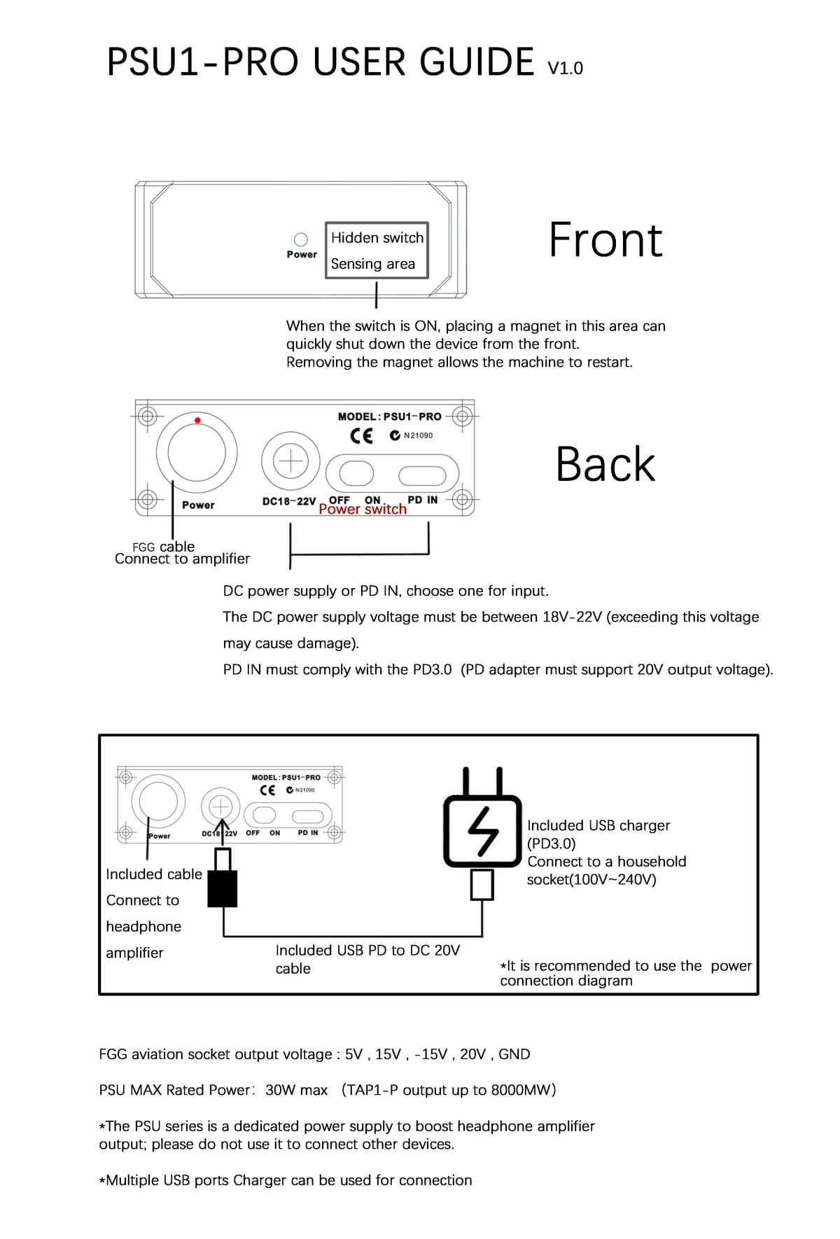 PSU1-PRO(Continuously and stably supply power to TAP1PRO through the socket)