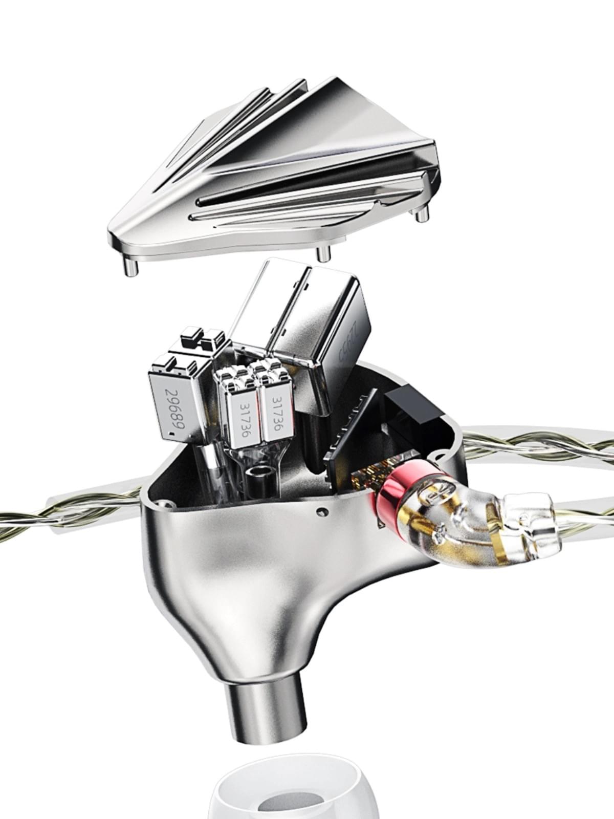 Kumo凌雲HIFIイヤホン入耳式16動鉄平衡4.4 3.5有線チューニング可能CVJ連名KAEI