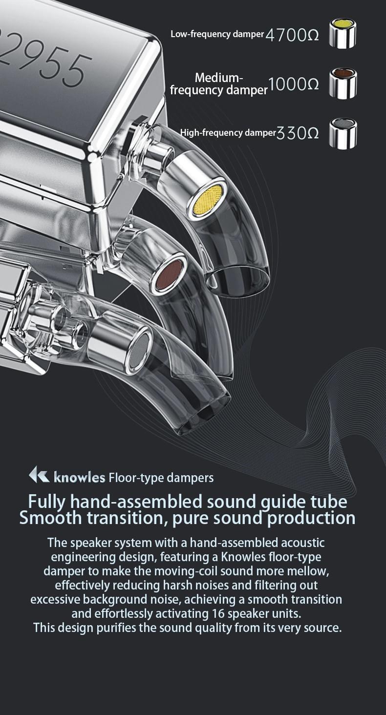 Kumo凌雲HIFIイヤホン入耳式16動鉄平衡4.4 3.5有線チューニング可能CVJ連名KAEI