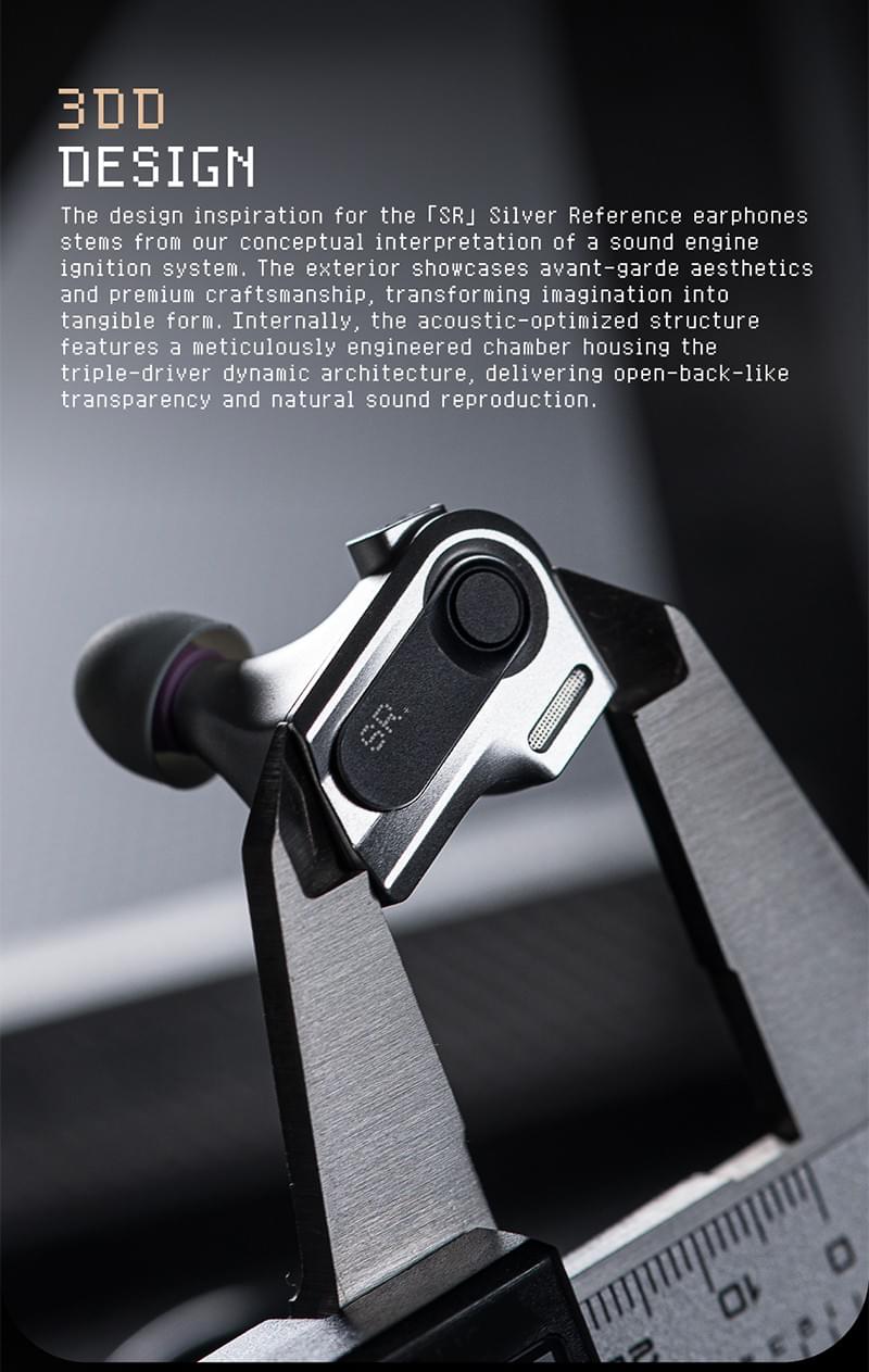SR ”Silver Reference“ in-ear Earphones HIFI Wired Earphones with Earplugs Customize 4.4mm