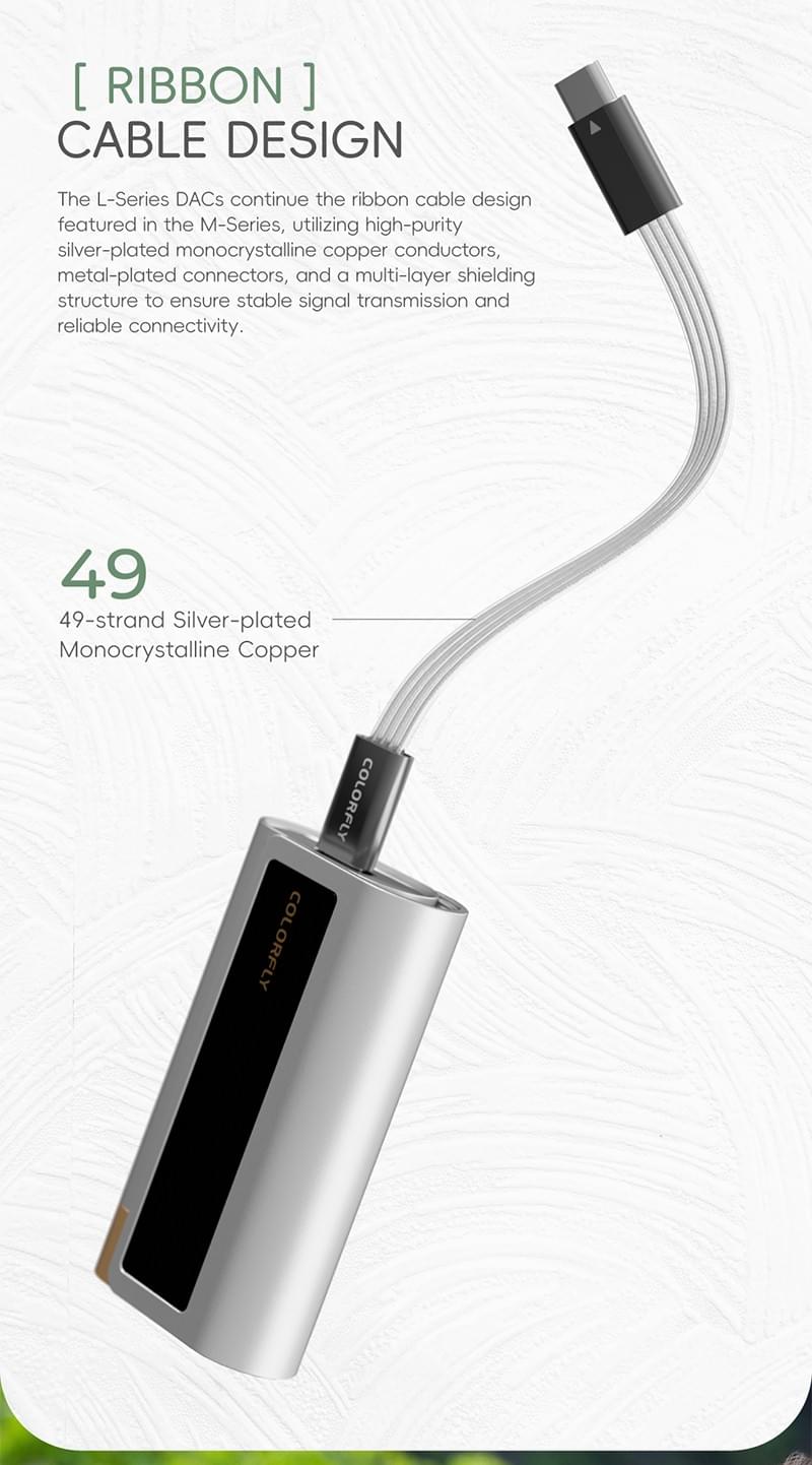 [COLORFLY] PCM 32ビット/768キロヘルツのDSD512エンコードに対応したL2 USB DACアンプ、ES9039Q2Mチップを採用し、3.5ミリと4.4ミリのインターフェイスを備え