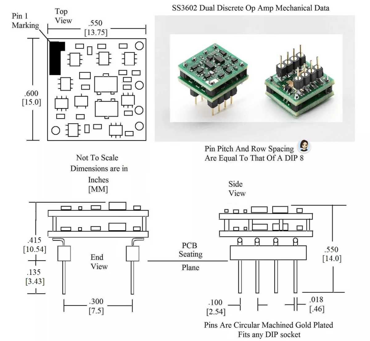 Sparkos Labs SS3602 Flagship Fully Balanced Audio Op-Amp High Gain Low Noise HiFi Upgrade Module