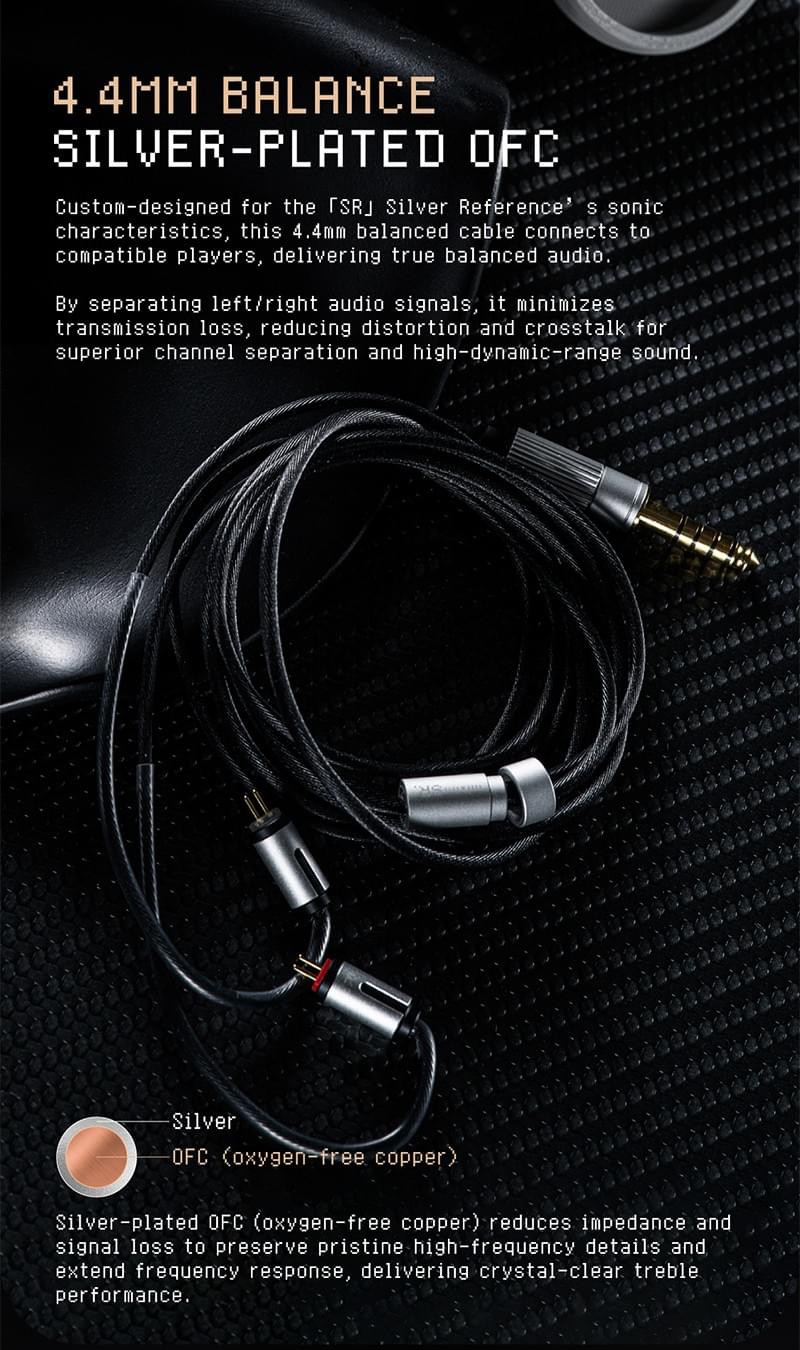 [COLORFLY] SR「シルバーリファレンス」カスタム4.4 mmイヤーパッド付き高忠実度有線イヤホン