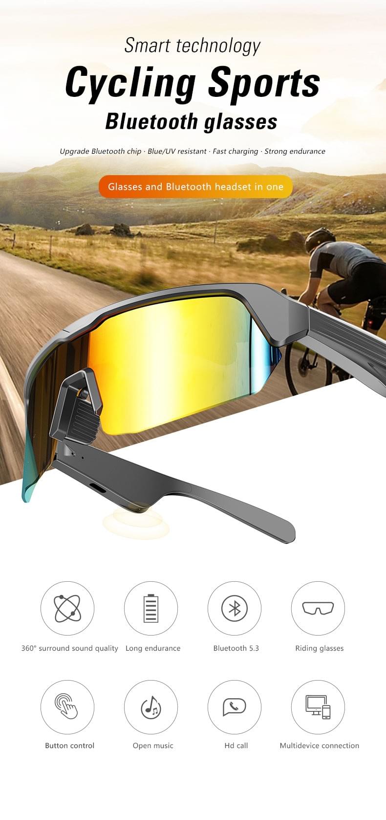 IG-05 AI Cycling Sunglasses,130mAh, Music Play, CE RoHS FCC PPE 