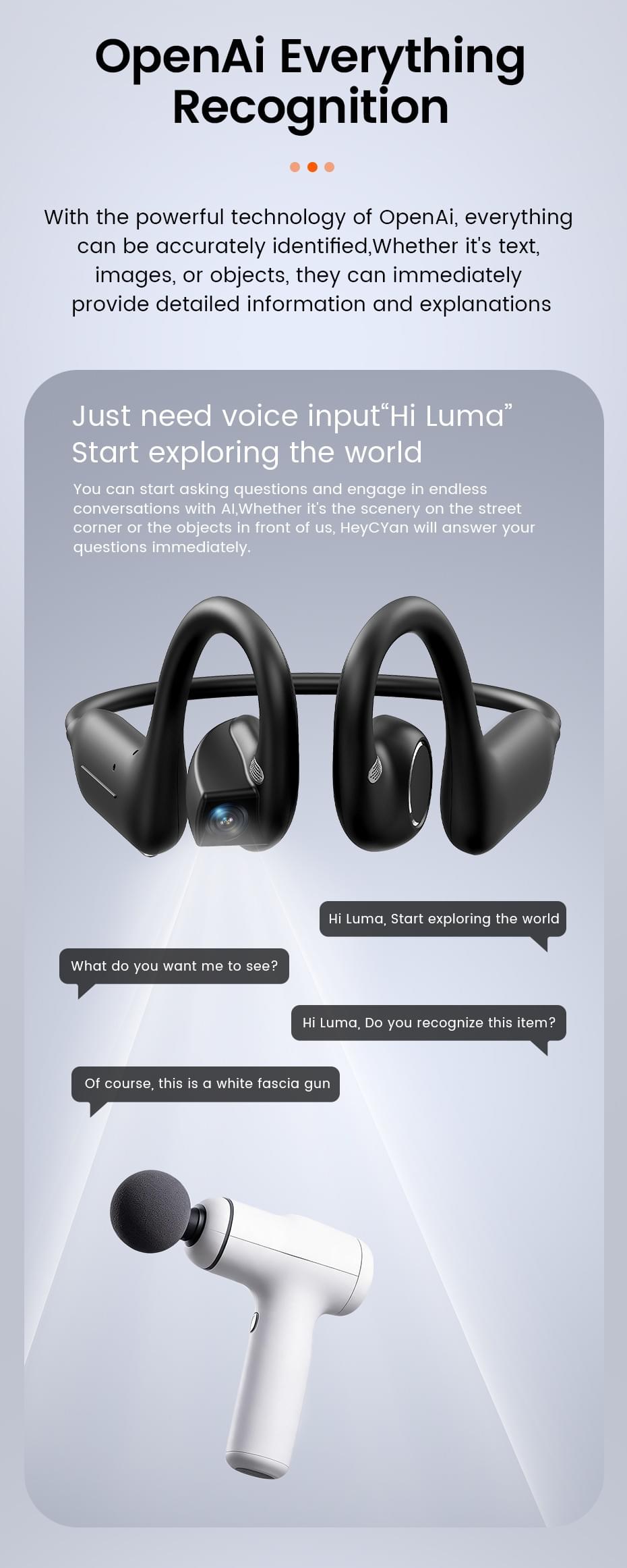 Open-ear Headset with Built-in HD Camera | Hands-Free Wearable Video & Audio Device
