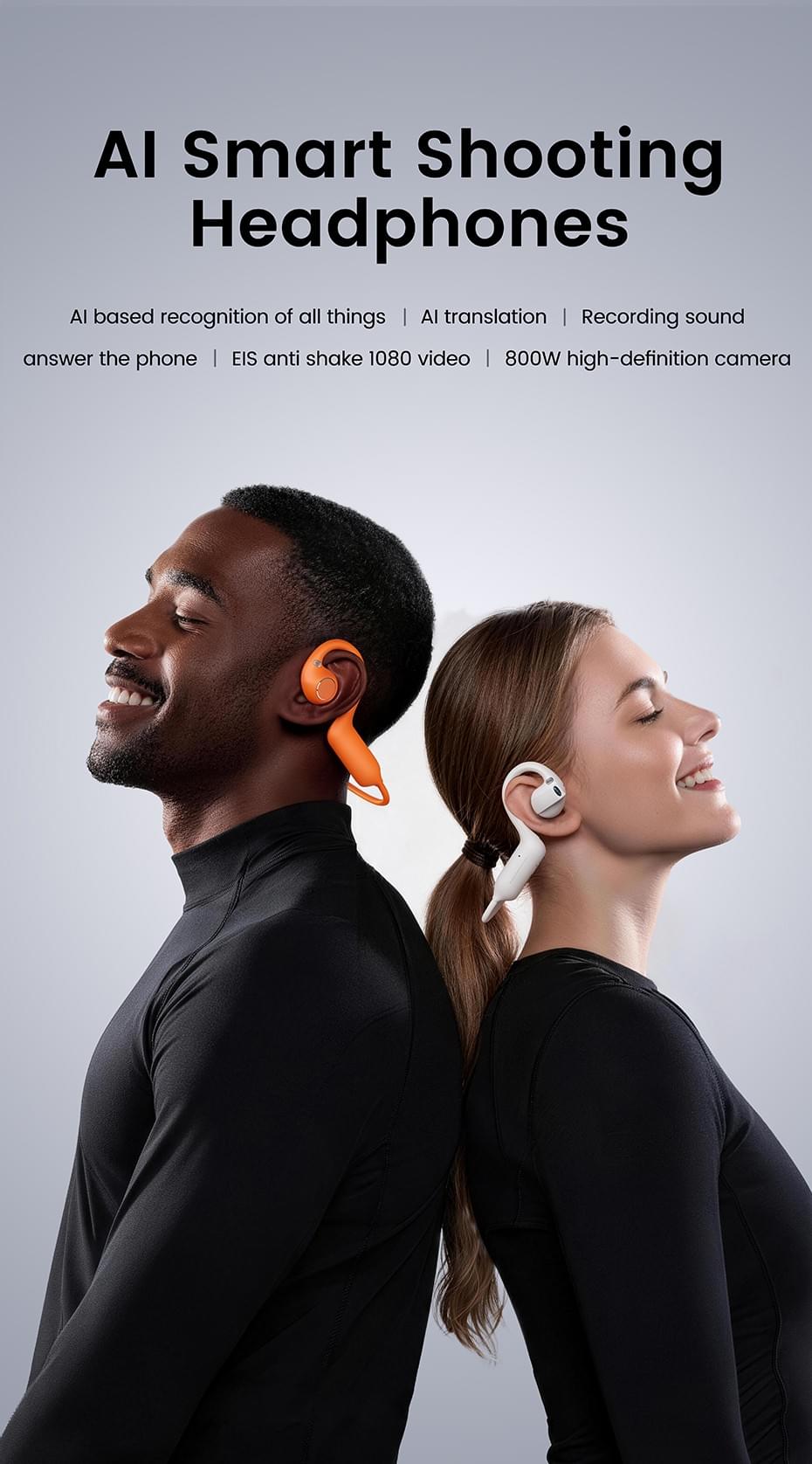 Open-ear Headset with Built-in HD Camera | Hands-Free Wearable Video & Audio Device
