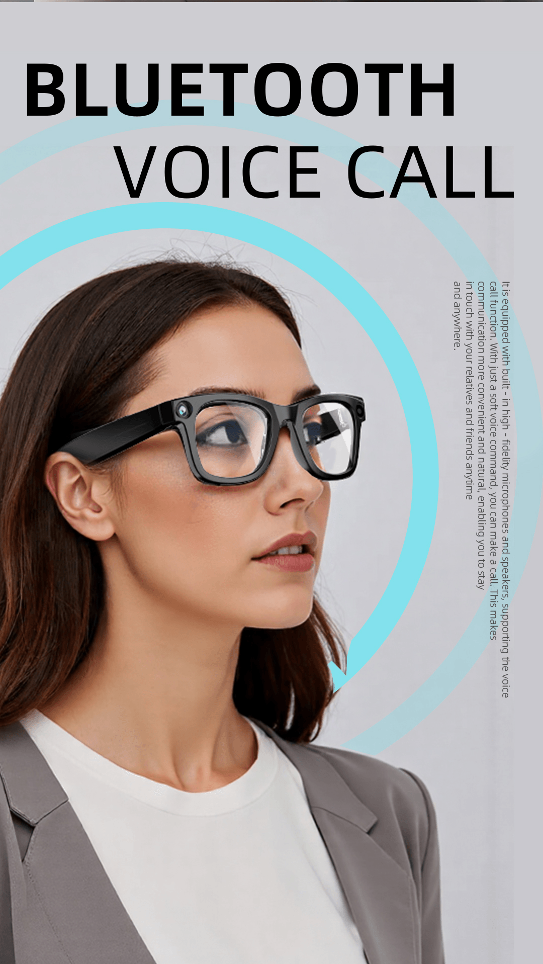 AI Smart Glasses with 8MP HD Camera, Photo & Video Recording, Real-Time Translation, Hands-Free Vlog