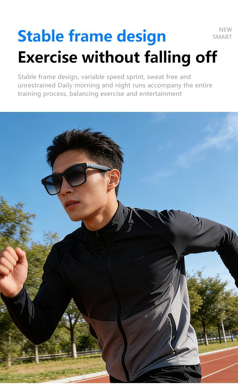 IG-08 Smart Glasses,130mAh, Button Control, UV400 Lenses, CE RoHS FCC PPE