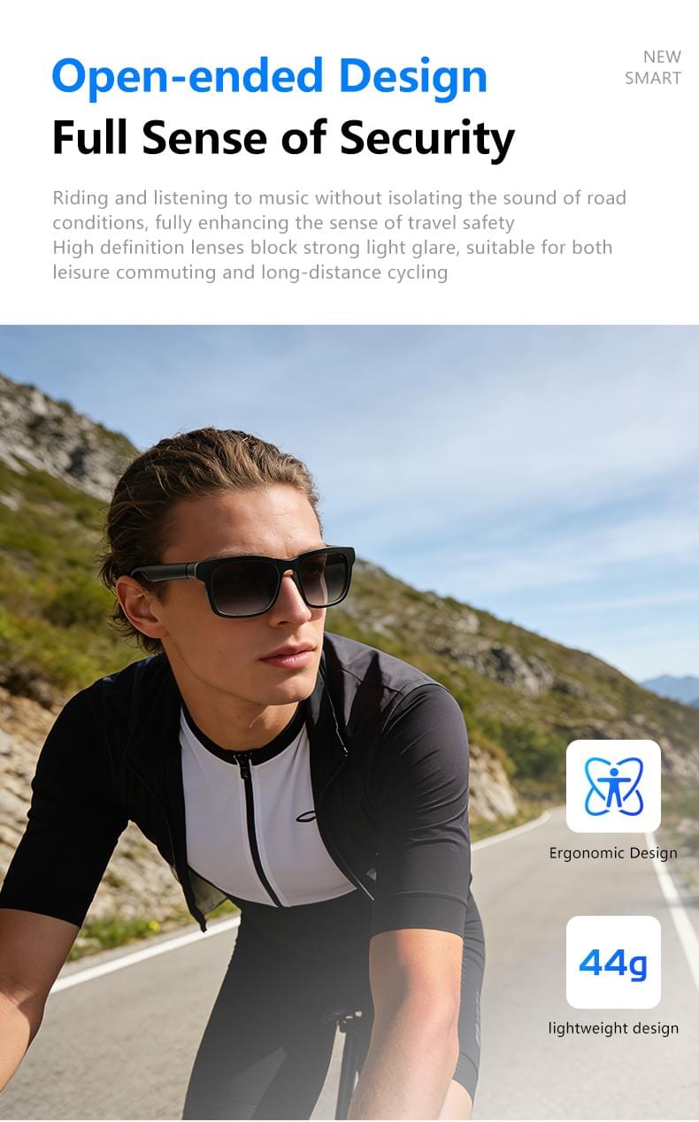 IG-08 Smart Glasses,130mAh, Button Control, UV400 Lenses, CE RoHS FCC PPE