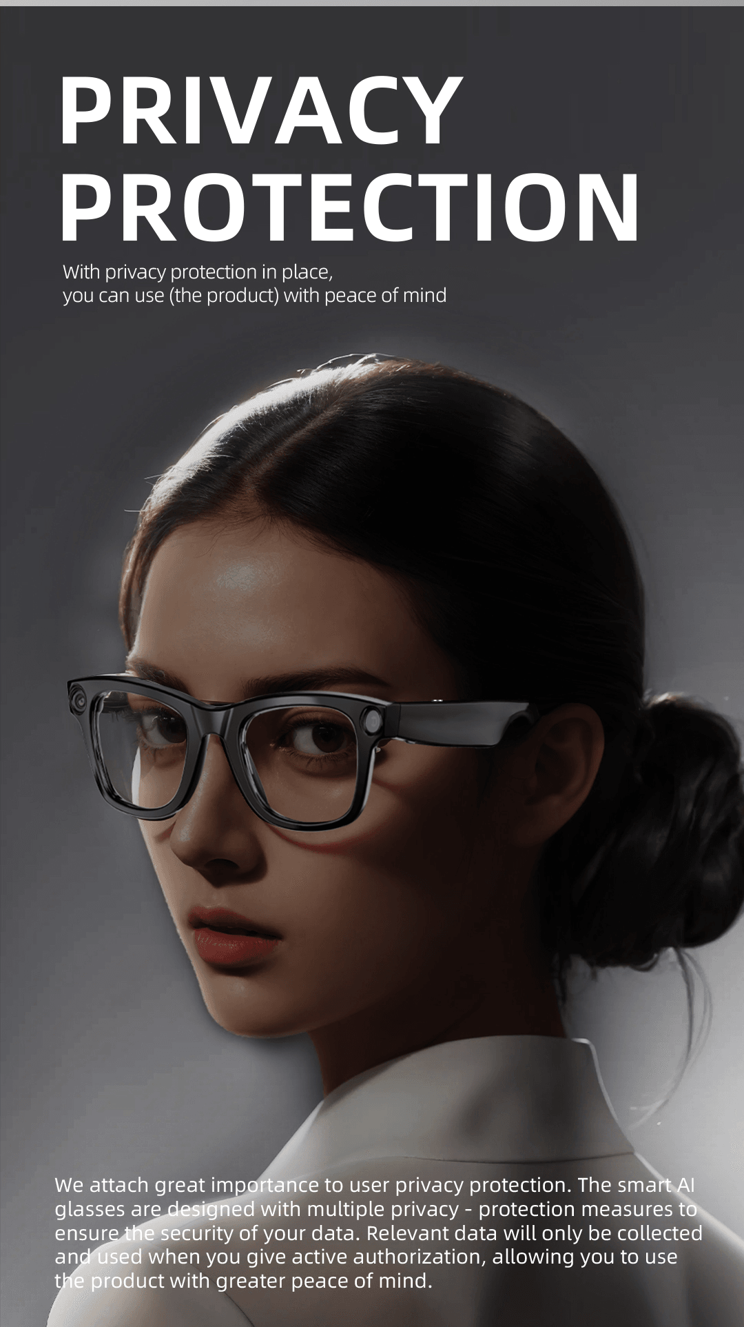 AI Smart Glasses with 8MP HD Camera, Photo & Video Recording, Real-Time Translation, Hands-Free Vlog