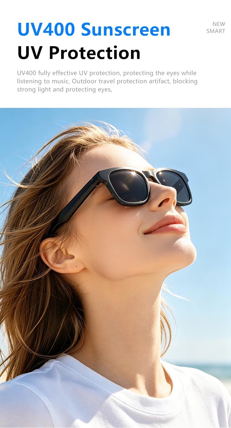 IG-08 Smart Glasses,130mAh, Button Control, UV400 Lenses, CE RoHS FCC PPE