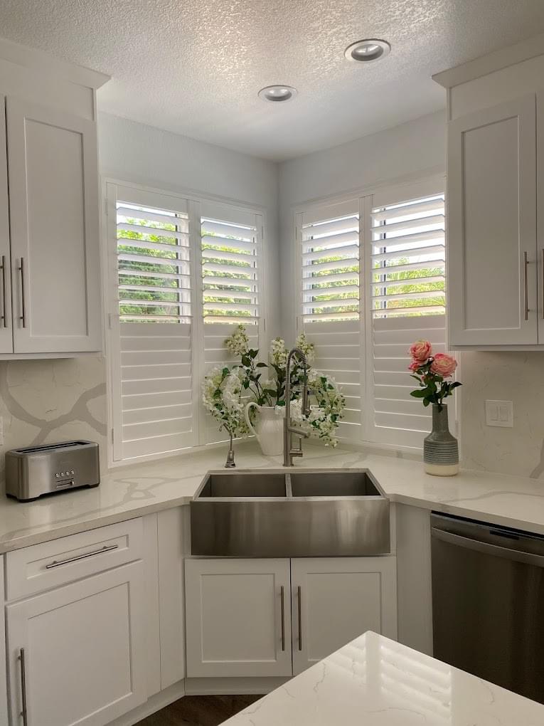 Accurate measurements are essential to a perfect fit like this shutter over a sink in Monroe, GA