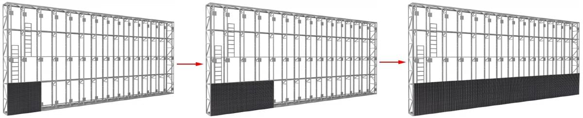 Install the bottom row LED display panel