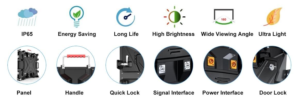 Rental LED Display Panel 576x576 mm Features