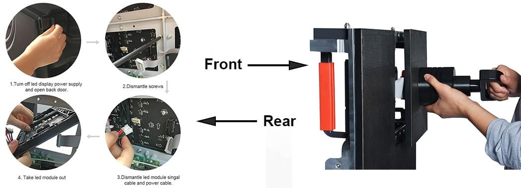 front and rear maintenance indoor rental led display panel