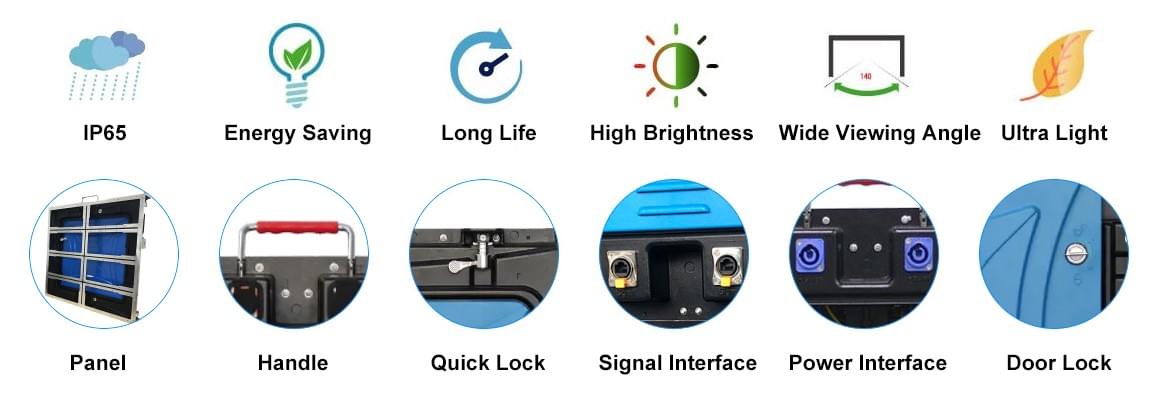 Rental LED Display Panel 640x640 mm Features