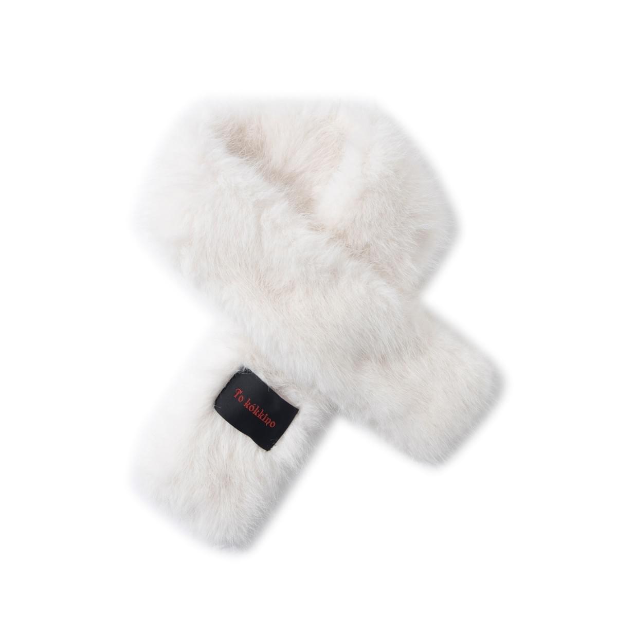 Small multi-colored scarves made of fox fur