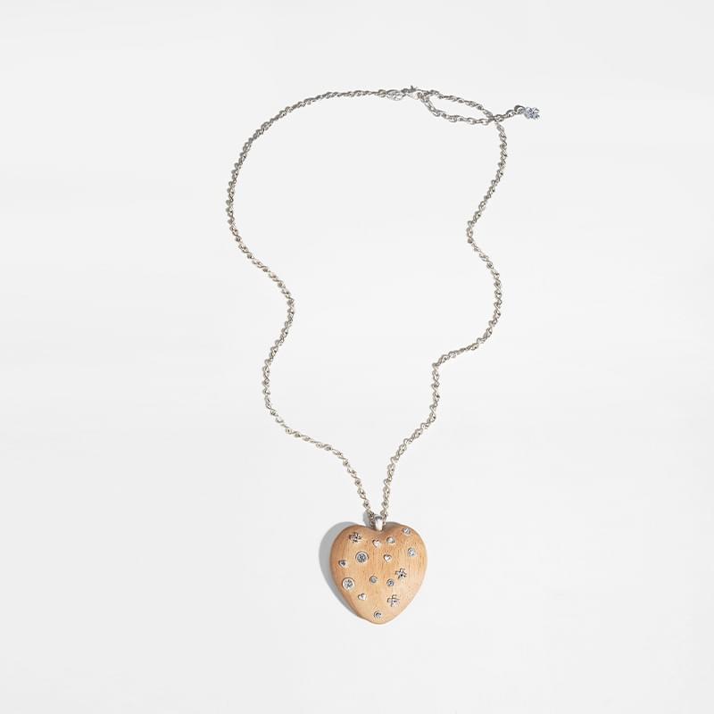 tokokkino* Starry Heart Wooden Necklace