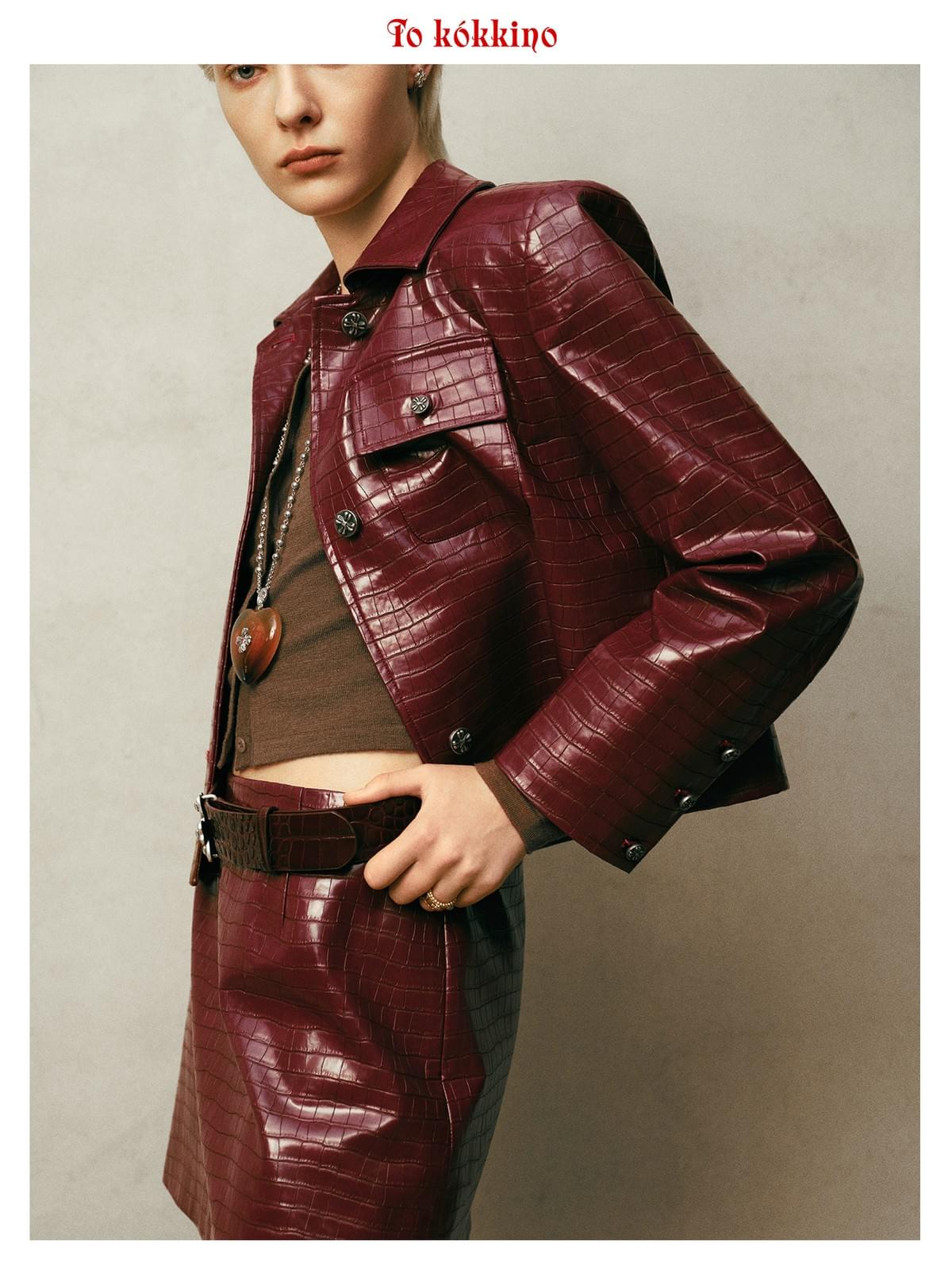 tokokkino*Eco - Friendly Red Crocodile Skin Suit