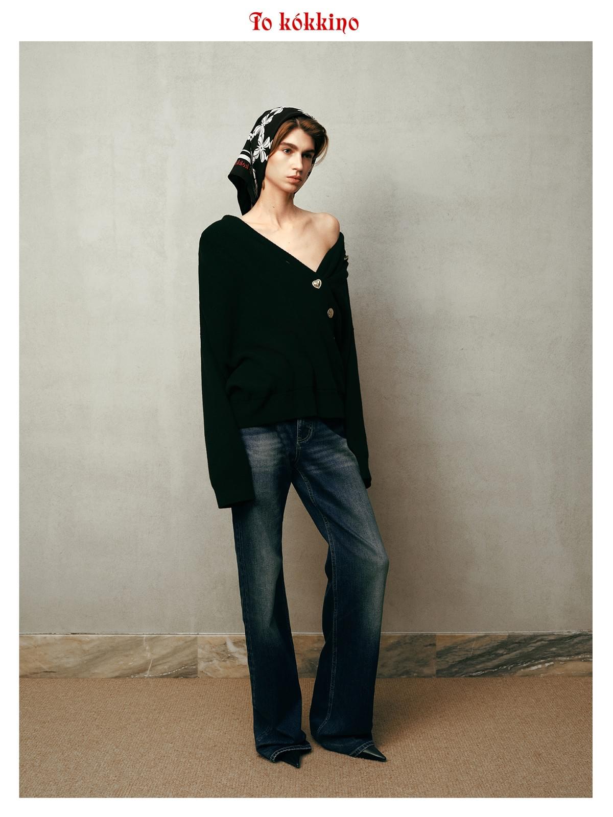 Tokokkino\* Mid-Rise Deep Blue Straight-Leg Jeans