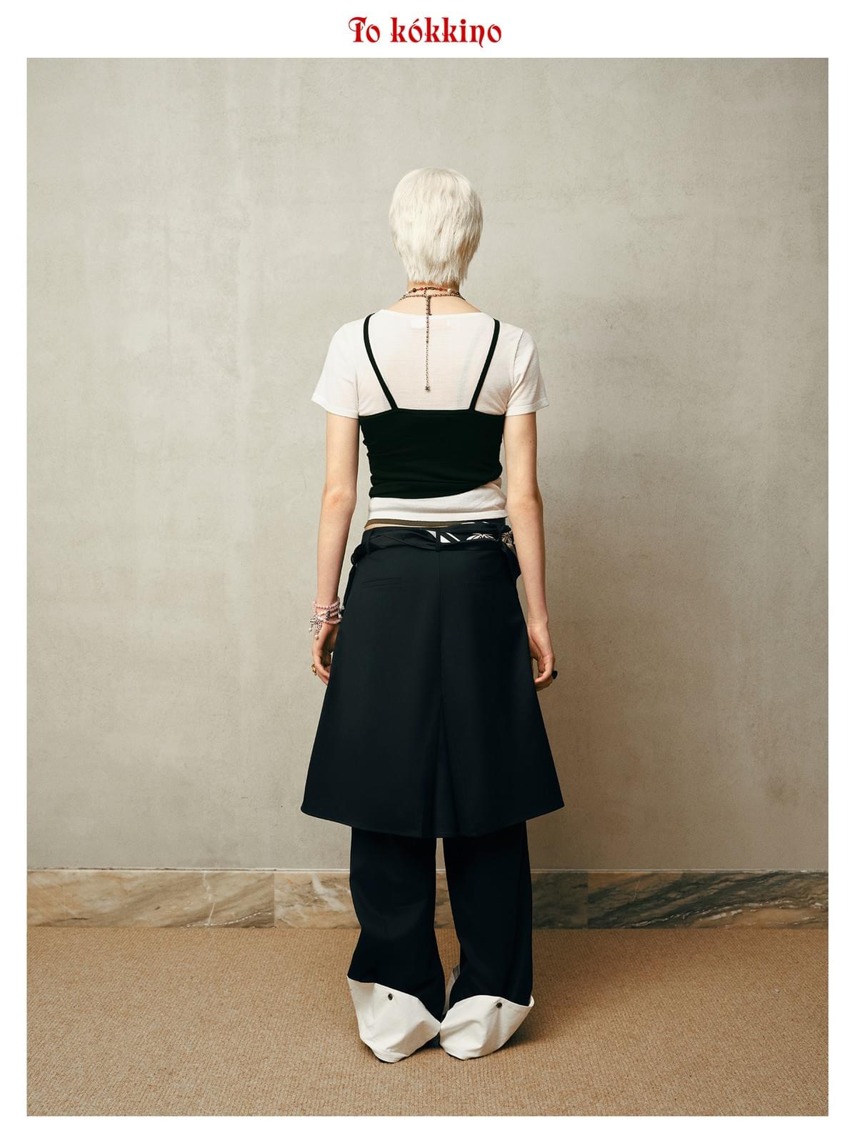 tokokkino* Pleated Paneled Skort Blazer