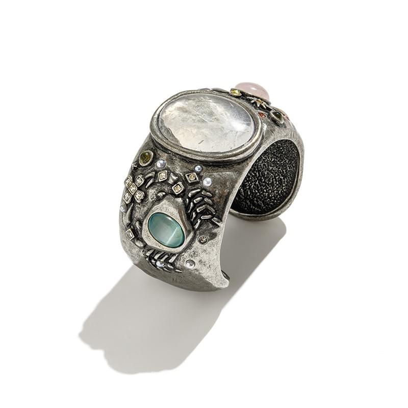 tokokkino*「Dual Celestial Bodies」Leo\Cancer Zodiac-themed Gem Wide Bracelet