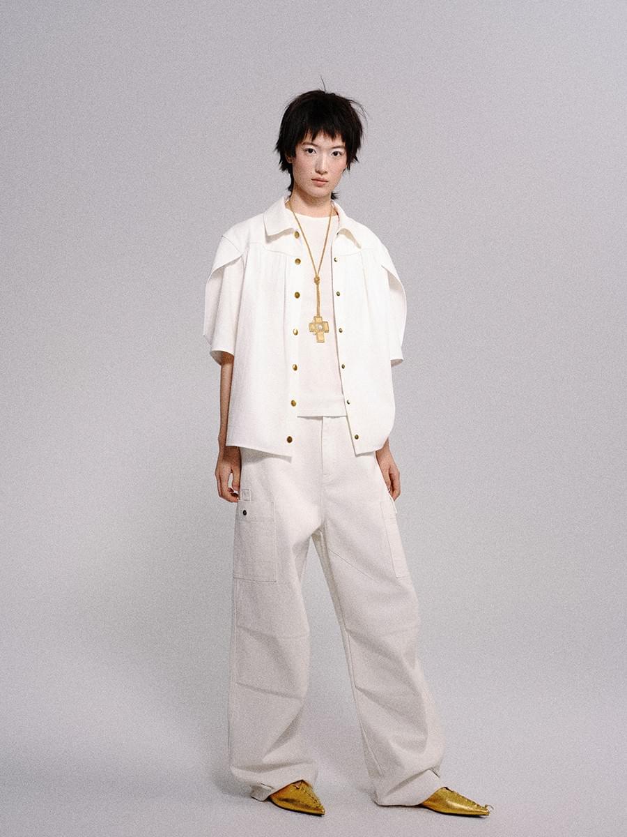 TOKOKKINO* Double - Layer Small Cloak Shirt