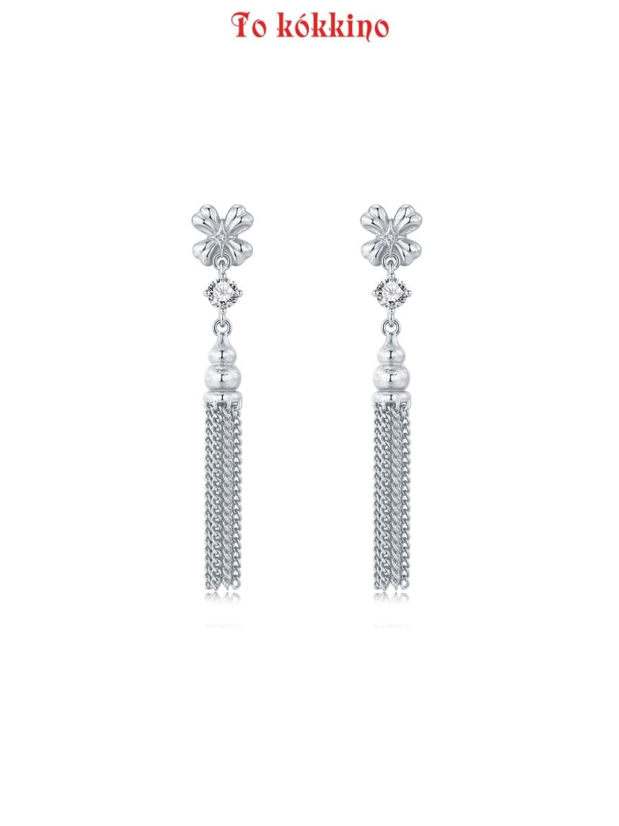 TOKOKKINO* Tassel Earrings with Bowknot LOGO