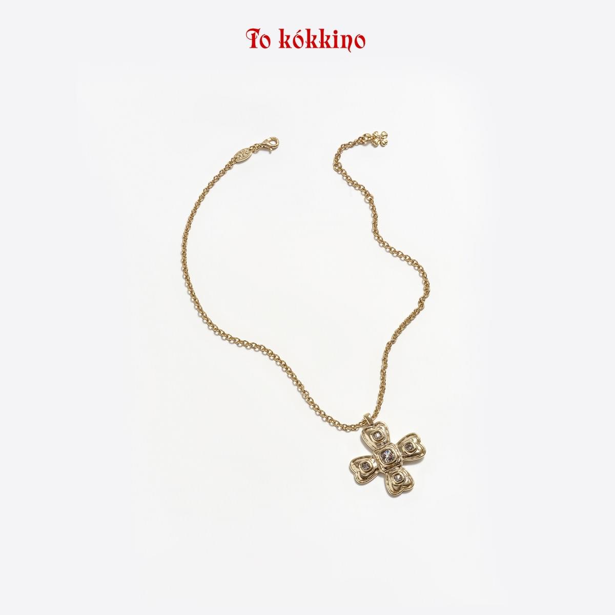 tokokkino* Champagne Gold Mini Four-Sided Bowknot Necklace