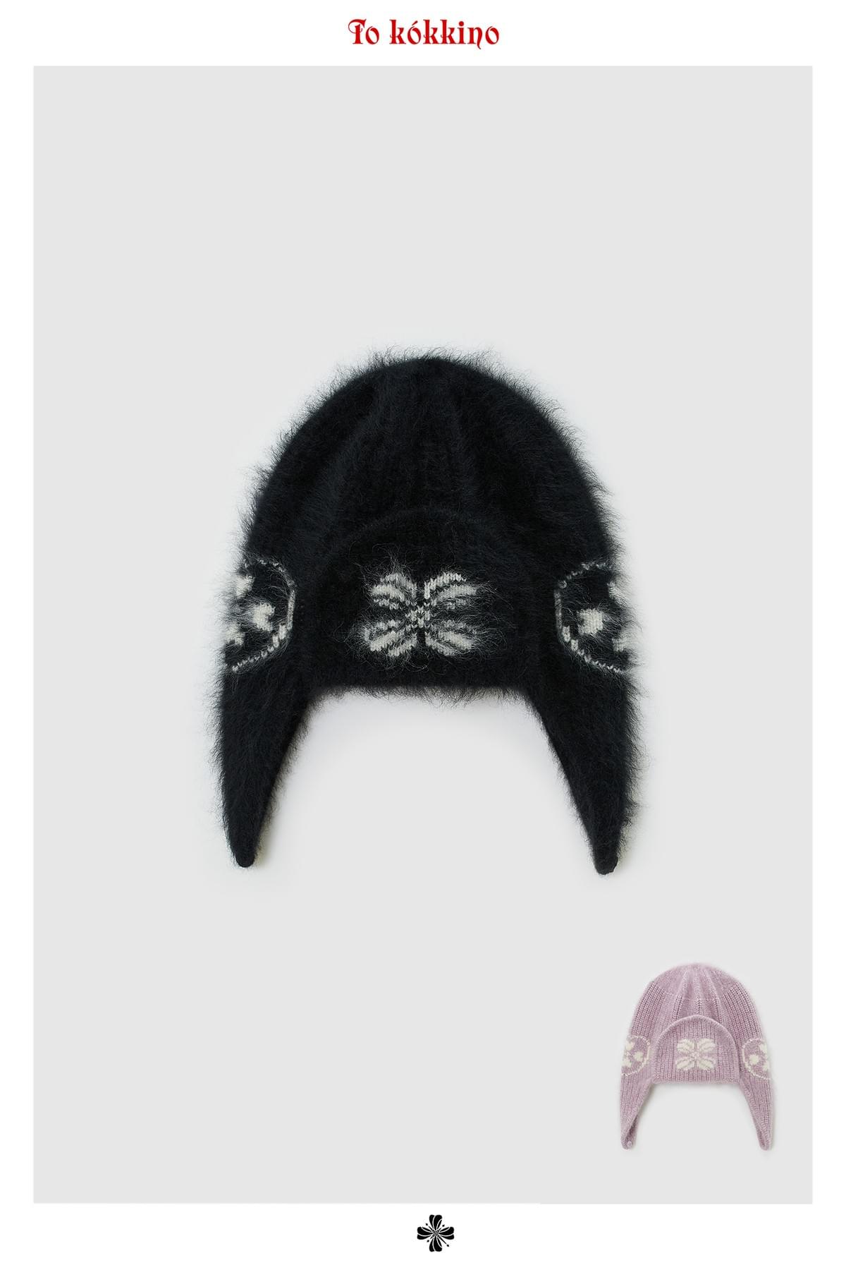 tokokkino* Cashmere 3D Heart Metal Knitted Hat *Super Grade-A Cashmere*