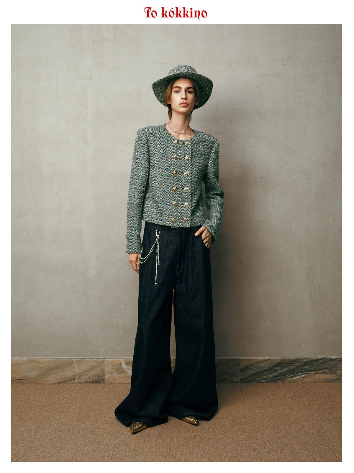 tokokkino* Irregular Flat-Brim Fedora Hat