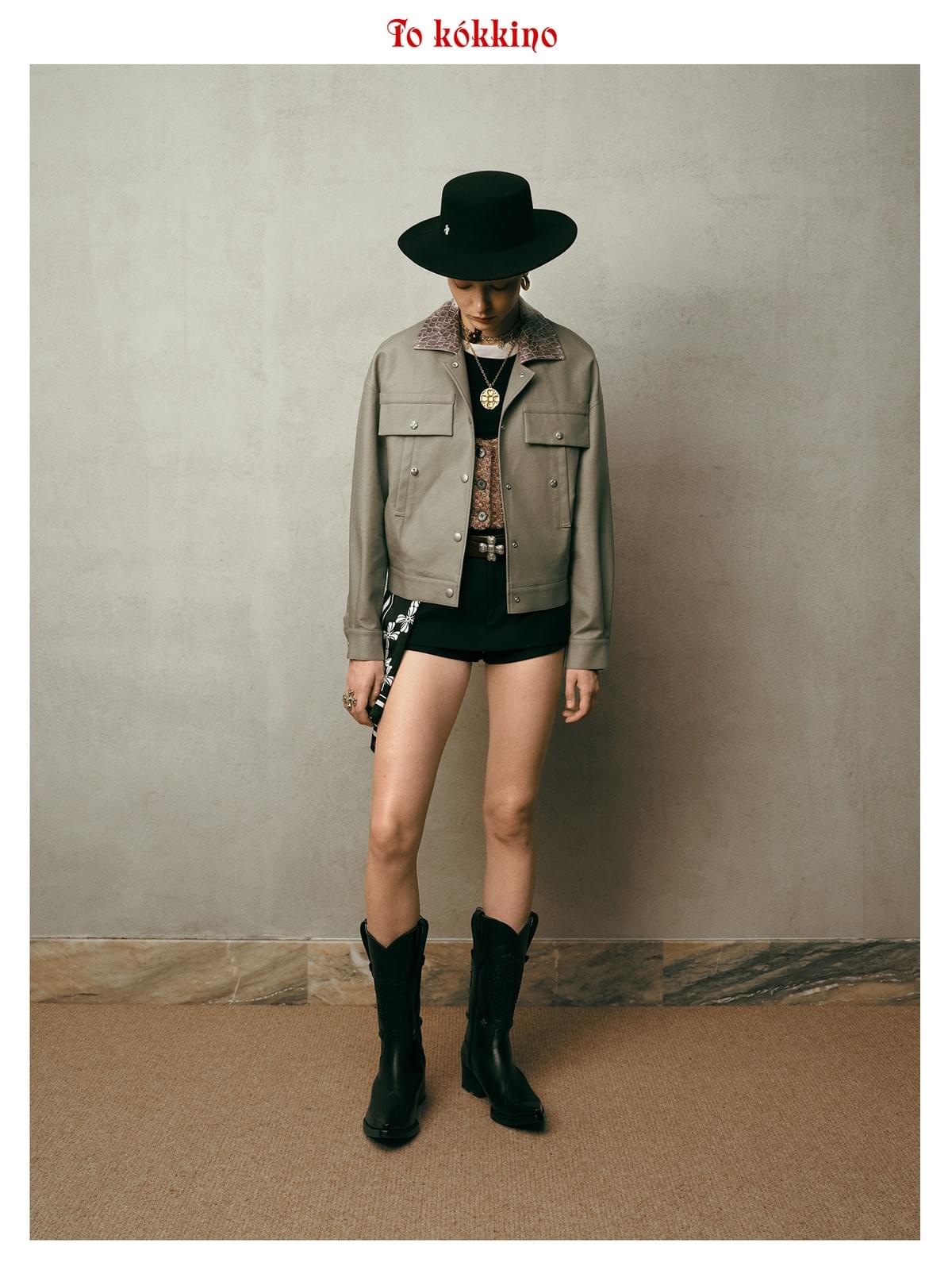 tokokkino* Flat-Brim Fedora Hat
